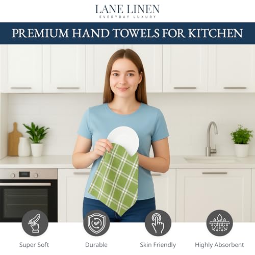 Cotton Dish Towels for Kitchen Quick Drying (18"x28" - 4 Pack / 08: Sage Green)
