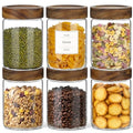 6Pcs 28 oz Glass Jars with Wooden Lids (28oz-6pcs)