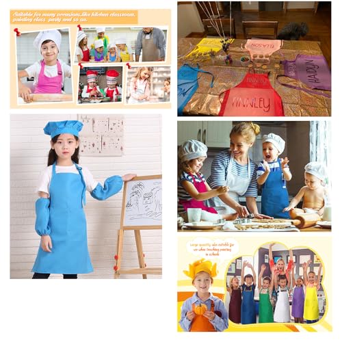 Kids Apron Chef Outfit Costume Toddler Girl Boy Aprons Cooking Baking Painting 5 (Apron / Purple)