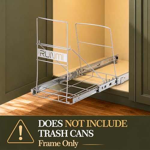 Pull Out Trash Can Under Cabinet with Handle Under Sink Pull Out Kit (Silver / Single)