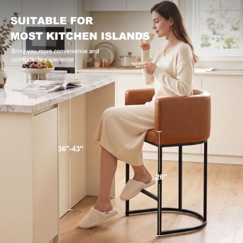 26" H Counter Height Bar Stools Set of 1 (Walnut Brown / Set of 1)