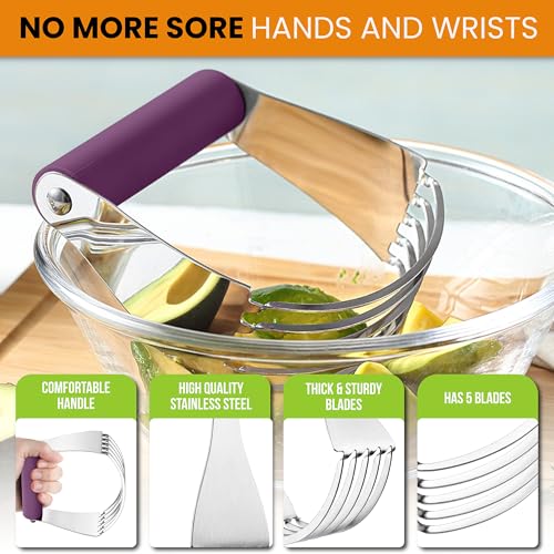 Large Dough Blender For Baking (Purple / 4" Large)
