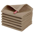 100% Cotton Waffle Weave Kitchen Dish Cloths 6 (Tan / 12 X 12 - 6 Pack)