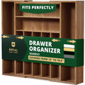Luxury Bamboo Kitchen Drawer Organizer (Brown Bamboo / 9 Slot)