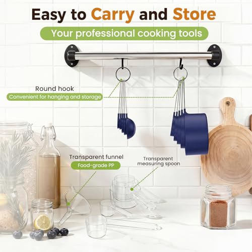 16PCS Measuring Cups and Spoons Set (Blue)