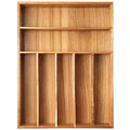 Silverware Organizer Kitchen Drawer Organizer Utensil Organizer Acacia Silverware Holder Cutlery Organizer in Drawer Flatware Organizer Tray (7 Slots / Acacia)