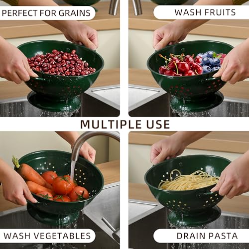 Metal Colander Set of 3 (Dark Green)