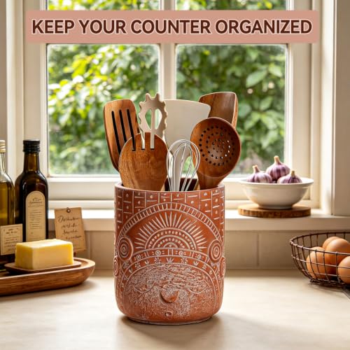 Rustic Utensil Holder for Kitchen Countertop