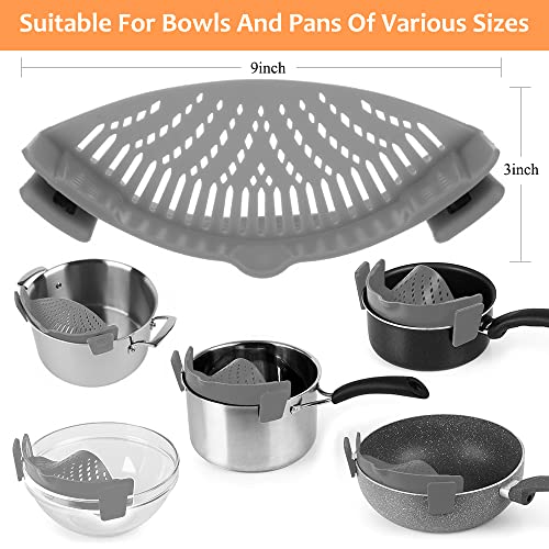 Clip on Strainer for All Pots Pan (Gray)