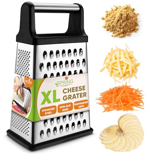 Stainless Steel XL Cheese Grater for Kitchen (Black / XL)