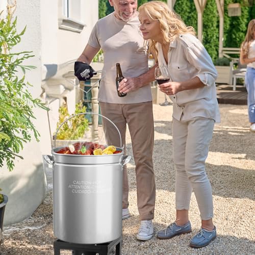 62QT Stainless Steel Stock Pot for Boiling Seafood (62 Quarts)