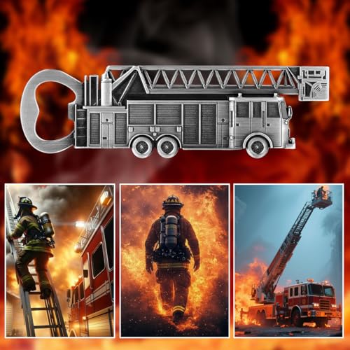 Fire Truck Bottle Opener (Metallic Silver with Gift Box)