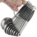 Magnetic Measuring Spoons Set of 9 Stainless Steel Measuring Spoons (Black)