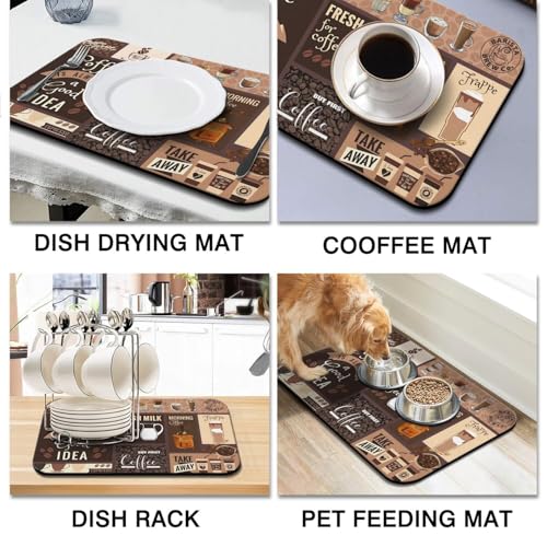 Dish Drying Mat 2 (Coffee-2 / 2-Pack)