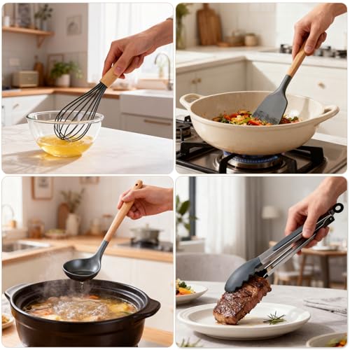 Silicone Cooking Utensil Set (Gray)