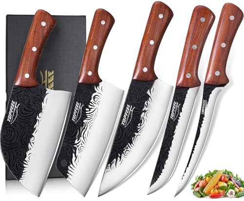 5PCS Hand Forged Butcher Knife Set (5PCS Meat Cutting Knife)