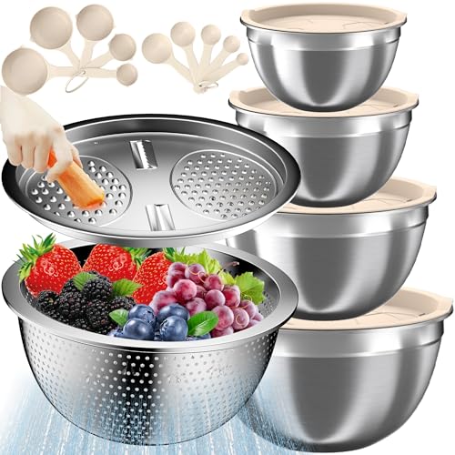 Mixing Bowls with Lids Set (Cream)