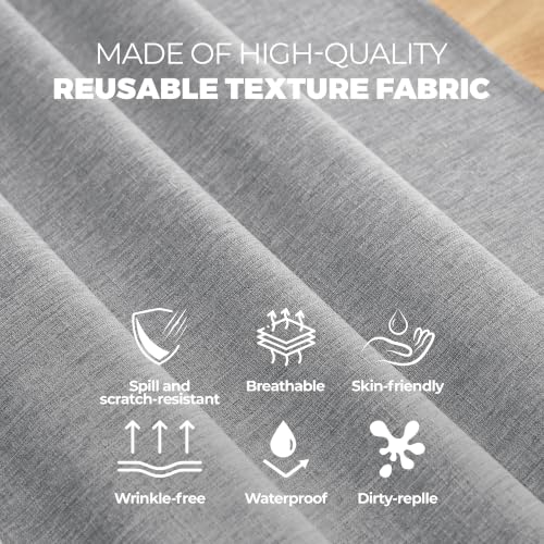 Faux Linen Farmhouse Table Cloth 60"x84" for 4 (Cool Grey / 84" x 60" (Rectangular))