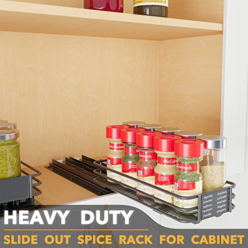 Pull Out Spice Rack Organizer for Cabinet (4.5" W, 1-Tier)