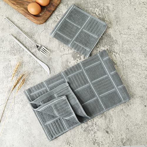 Kitchen Towels and Dishcloths Set (Grey)