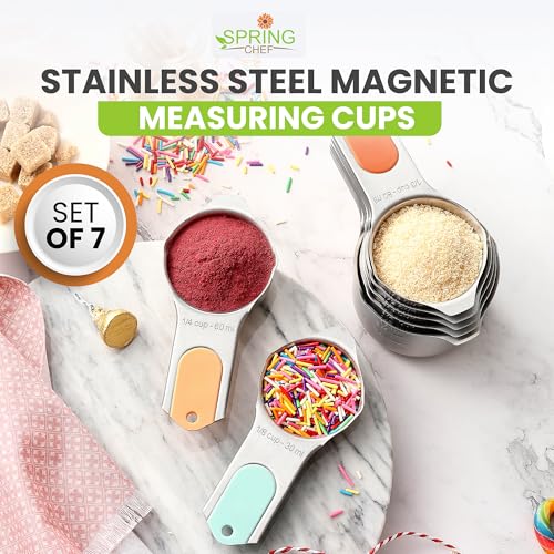 Magnetic Stainless Steel Measuring Cups Set of 7 (Desert Sunset / Magnetic - Set of 7)
