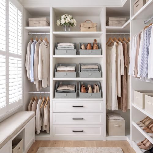 Trapezoid Closet Storage Bins (Ash Gray / 11½"L x 11½"W x 7¾"H)