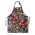 National Bird Adjustable Apron Flowers Printed Kitchen Cooking Griling Apron with Pockets (33" x 28"(Pack of 1) / National Bird Black)