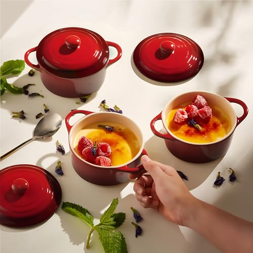 Mini Cocotte Lids (Crimson Ombre)