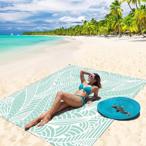 Beach Blanket Waterproof Sandproof Extra Large Beach Mat 79" X 83"