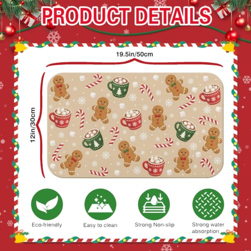 Christmas Gingerbread Coffee Mat 19inx12in (Beige 2 / 19" x 12")
