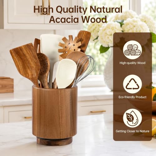 Wooden Utensil Holder (Natural / 1 Compartment)