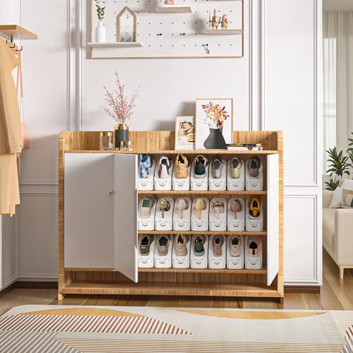 Shoes Slots Organizer for Closet (White / 12 Pack)