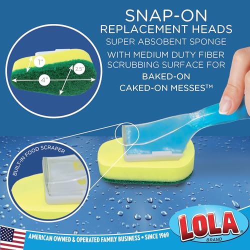 Soap Dispenser Dish Wand Sponge Head Refills (12 Heads)