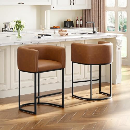 26" H Counter Height Bar Stools Set of 1 (Walnut Brown / Set of 1)