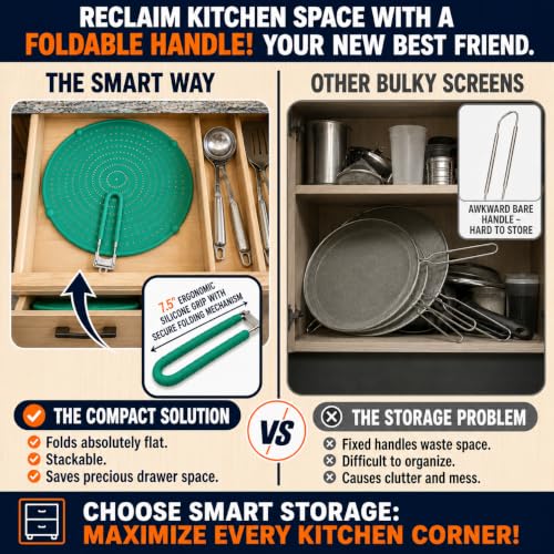 Silicone Splatter Screen for Frying Pan (13 inch / Green)
