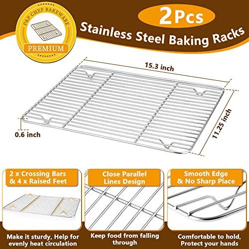 16 Inch Baking Sheet with Rack Set (Pans with Flat Racks / 16 + 16 Inch)