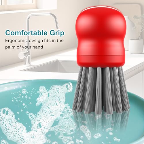 Mini Dish Brush for Cleaning Chicken Shredder (Red)