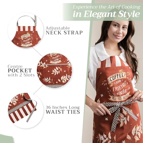 Aprons for women with Pocket 100% Cotton Pack of 1 (114 - Perfect Blend)