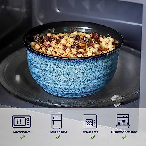 Cereal Bowl Set of 6 (Blue / 20 Ounce)