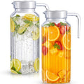 2 Pcs 68 oz Acrylic Pitcher with Lid Clear Water Jug for Fridge (68 Ounces)
