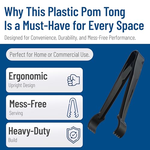 480603 Carly Salad Tong (6" Pom Tong / 12 Pack / Black)
