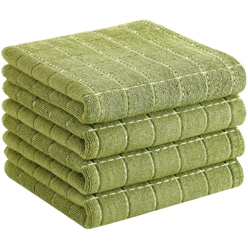 100% Cotton Terry Kitchen Towels (Olive Green / 13 X 28 - 4 Pack)