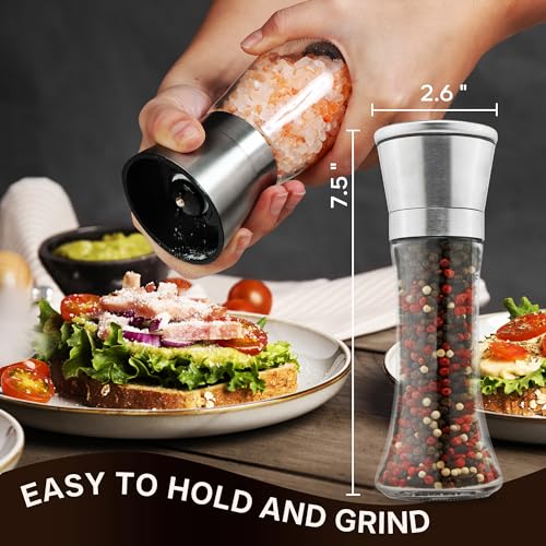 M JINEMEI Salt and Pepper Grinder Tall Size (7.5″H-1 Pack)