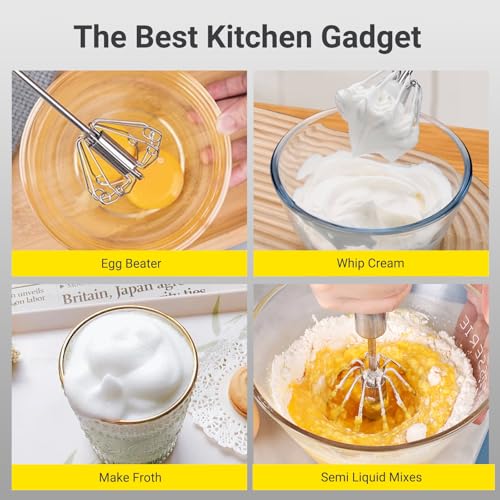 Egg Whisk Upgraded Stainless Steel Semi Automatic Whisk (316-12 Inch)