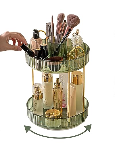 360 Rotating Makeup Organizer (Green / New-2 Tier)