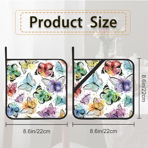 Butterfly Color Pot Holder Set of 2 (Butterfly Color)