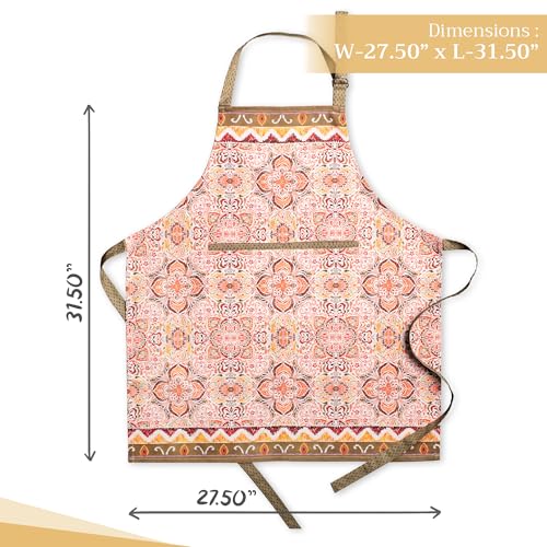 Aprons for women with Pocket 100% Cotton Pack of 1 (170 - Damask)