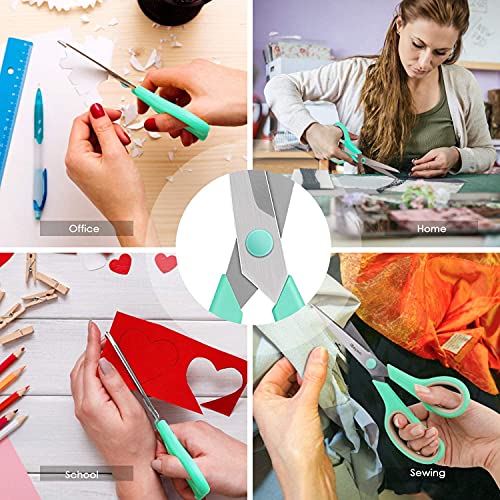 24 Pack 8" Heavy Duty Scissors in Bulk (Mint, Grey, Purple / 24-Pack)