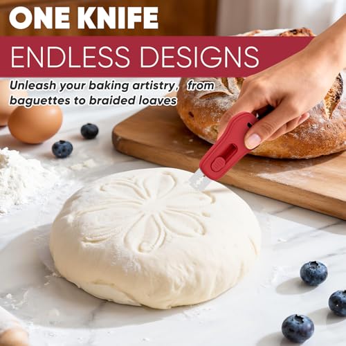 Bread Lame Sourdough Scoring Tool with Extractable & Magnetic (1PCS(Red))