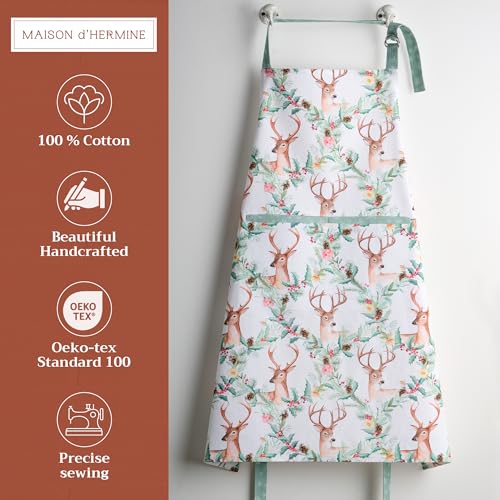 Aprons for women with Pocket 100% Cotton Pack of 1 (139 - Xmas)